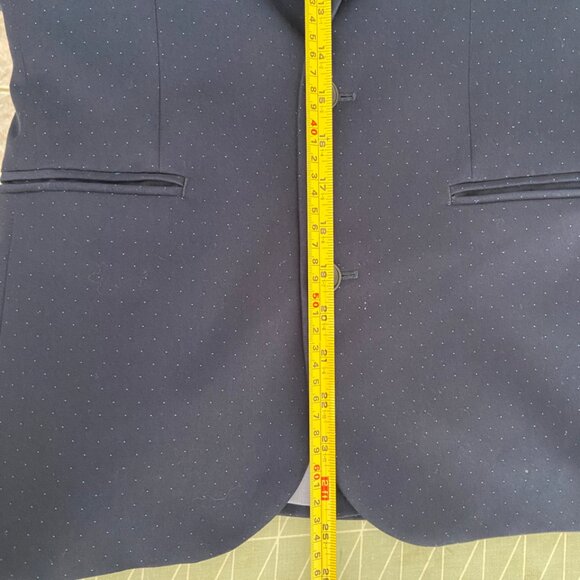 Next Boys’ Large Navy Blue Blazer – Tiny Dot Pattern, Look Sharp EUC - Picture 13 of 16
